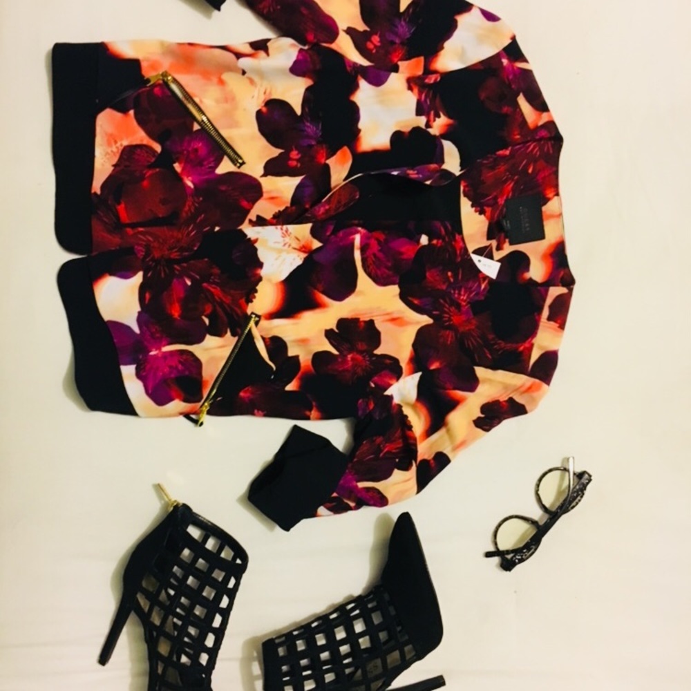 NWOT Guess Floral Blazer Jacket - Picture 5 of 6