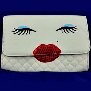 LUV BETSEY JOHNSON WARHOL SEQUIN Face CLUTCH