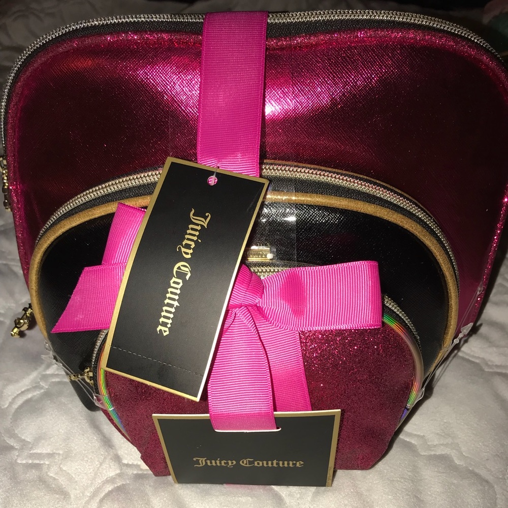 NWT Juicy Couture Set Of 3 Makeup Bags Gift Set
