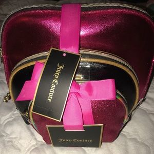 NWT Juicy Couture Set Of 3 Makeup Bags Gift Set