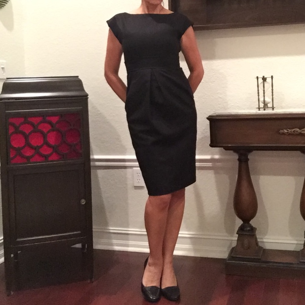 Sexy black wool dress.