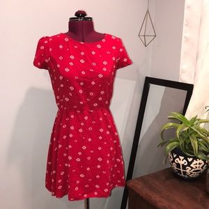 🌿ALL MUST GO🌿 Red Patterned mini dress