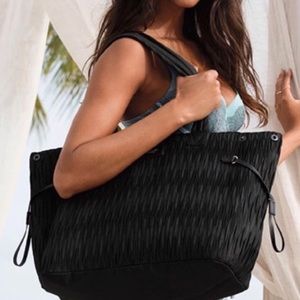 Victoria's Secret black pleated tote