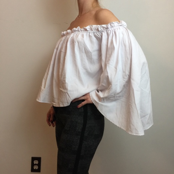 Sundays The Label Tops - Sundays The Label White Off The Shoulder Blouse