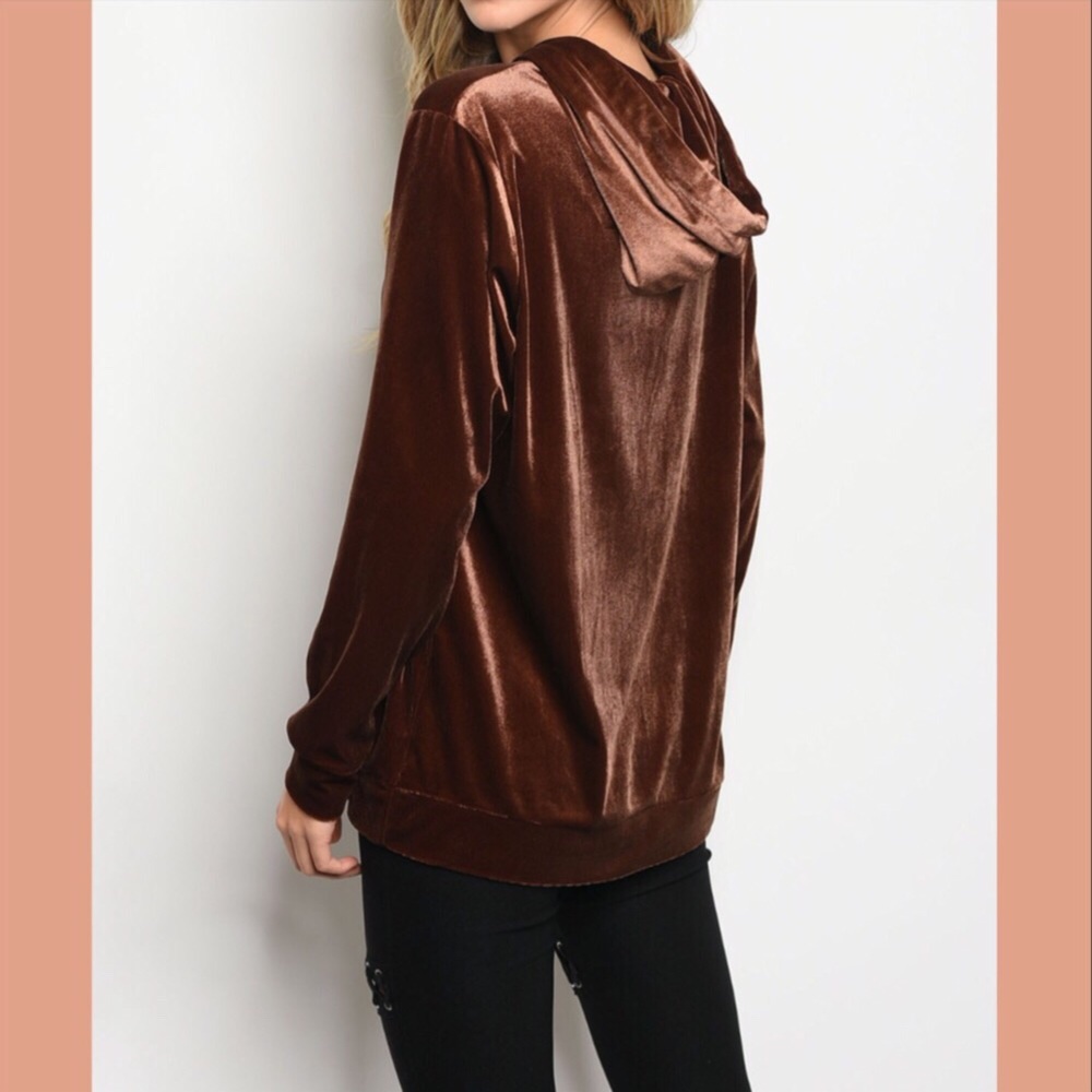 5🌟Beautiful Long Sleeve Mocha Hooded Top - Picture 5 of 7