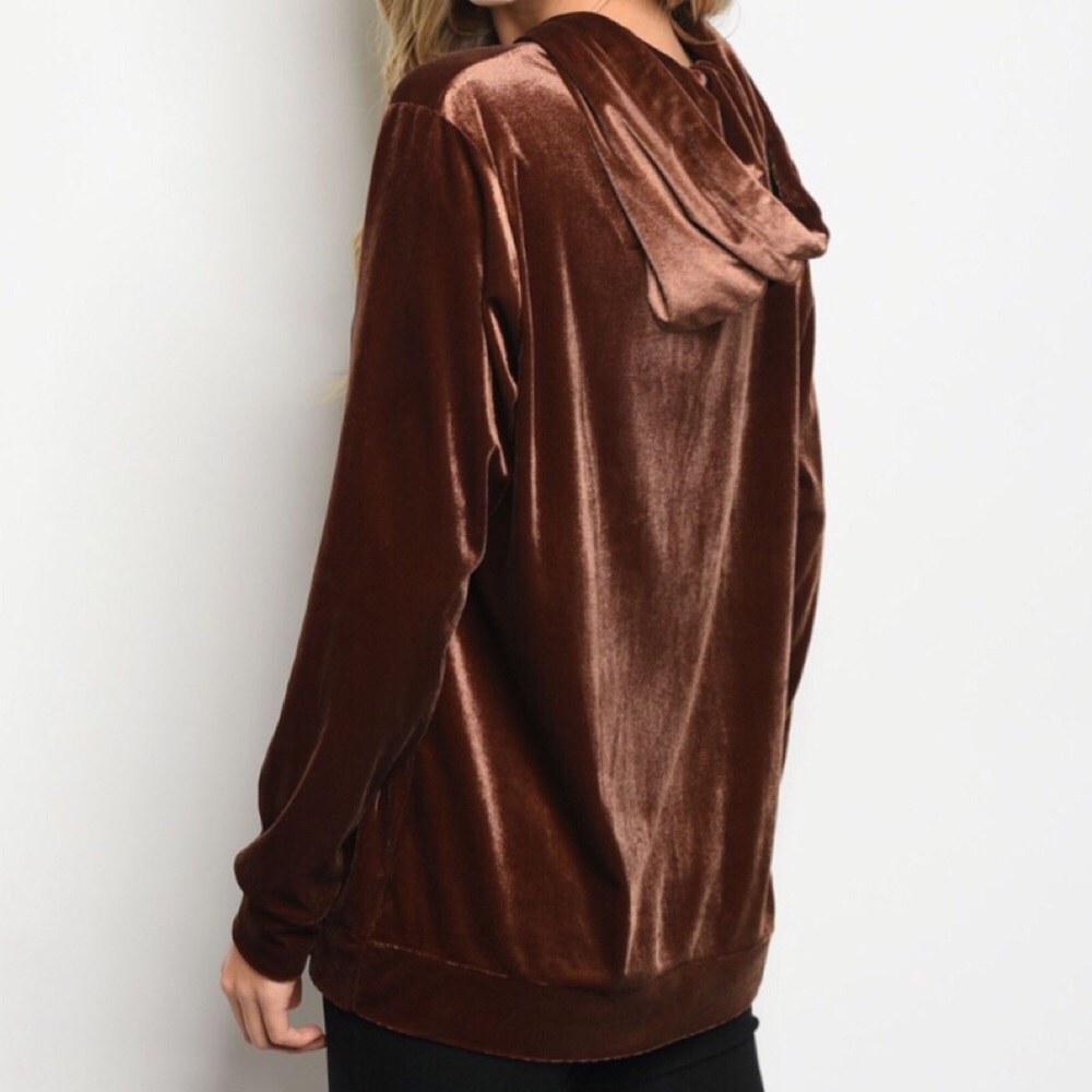 5🌟Beautiful Long Sleeve Mocha Hooded Top - Picture 3 of 7