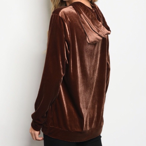 5🌟Beautiful Long Sleeve Mocha Hooded Top - Picture 3 of 7