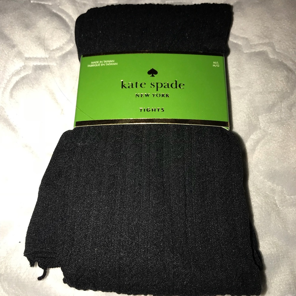 NWOT Kate Spade Black Tights M/L