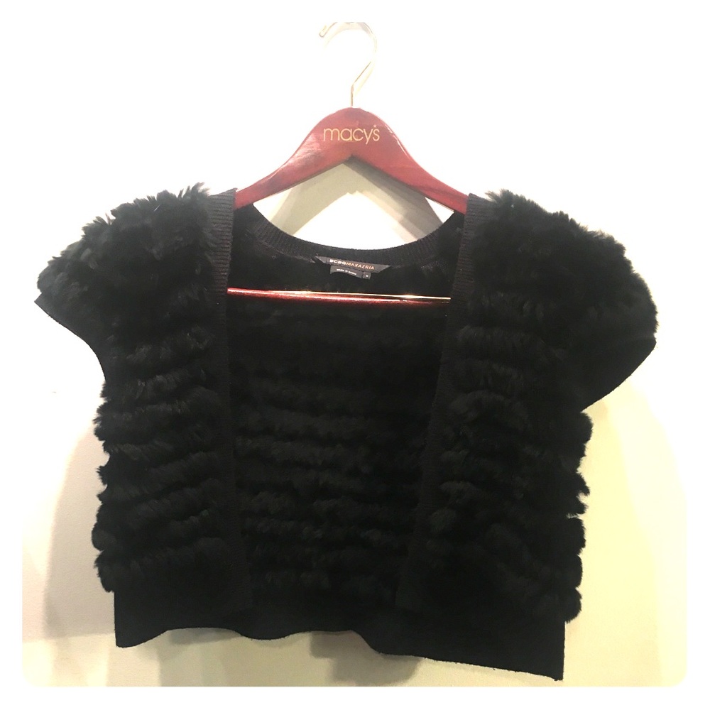 BCBG Rabbit Fur Throw