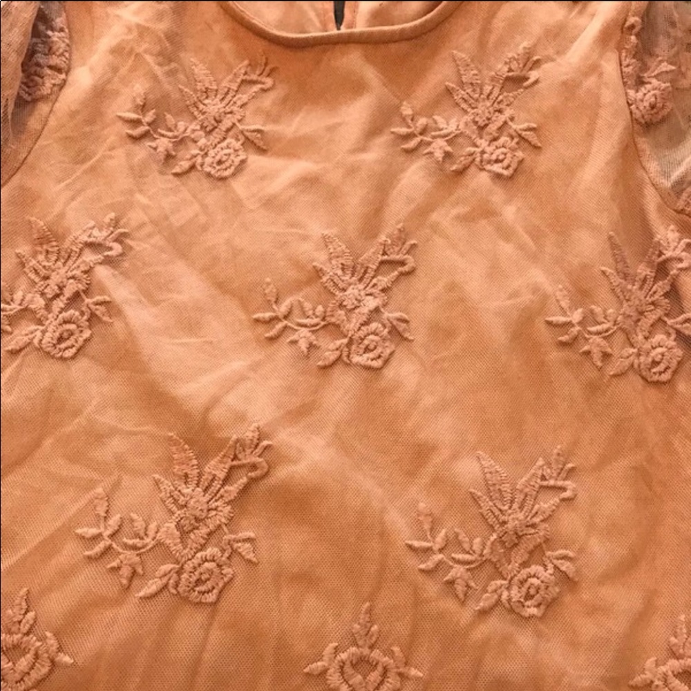 Peach lace blouse