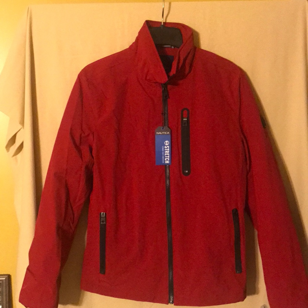 NAUTICA men's Red 3 pocket Jacket STRETCH NEW