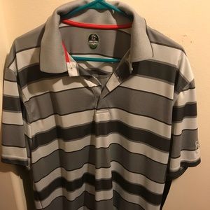 PGA gray striped golf shirt