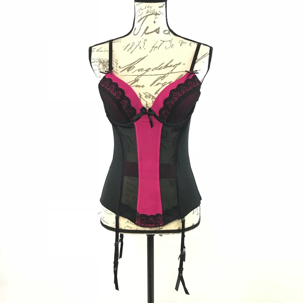 Native Intimates Sexy Lingerie Pink, Black Corset