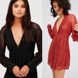 🆕 Free People black lace BOHO style dress! HOT 🔥