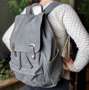 Everlane Grey Knapsack Backpack with Laptop Sleeve
