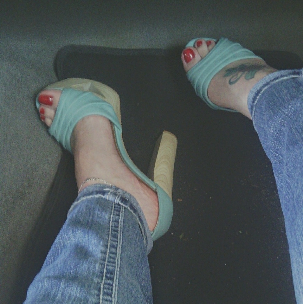 High...high heels.. maybe 5 inches!
