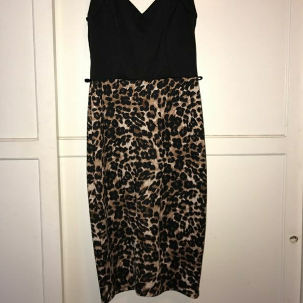 Papaya leopard dress