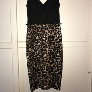 Papaya leopard dress