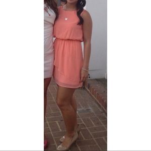 Salmon Chiffon Dress