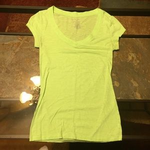 Lime green V-neck tshirt