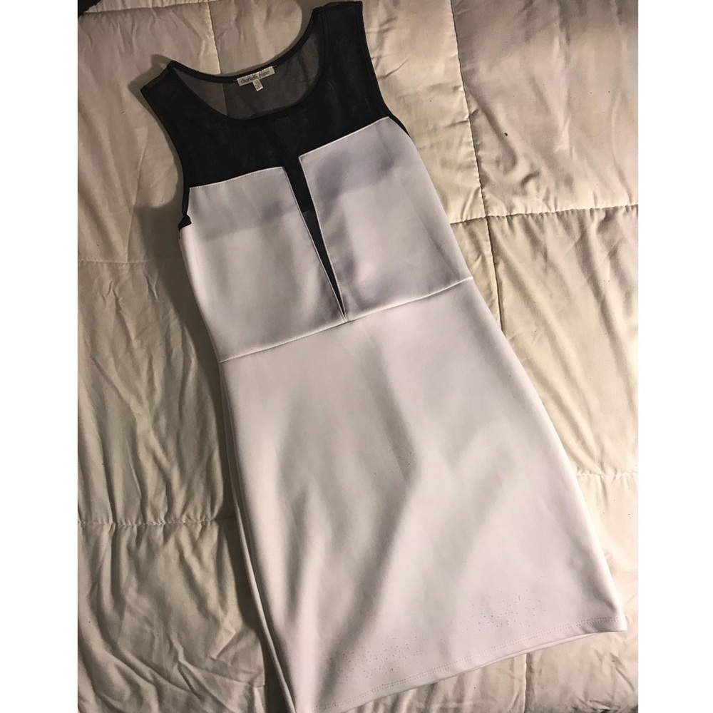 Black and White Mesh Body Con