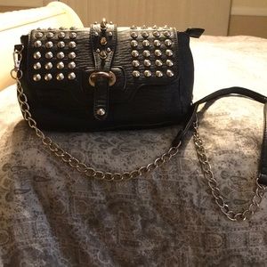 Black studded crossbody bag