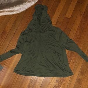 Dark Green crop top hoodie
