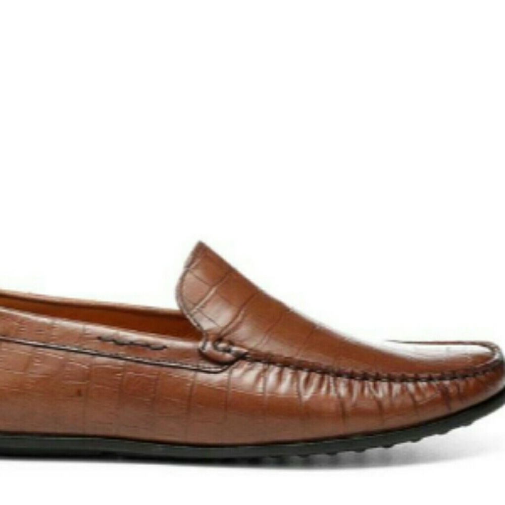 Donald J Pliner Brown Crocco Moccasins 9 NWT - Picture 3 of 8
