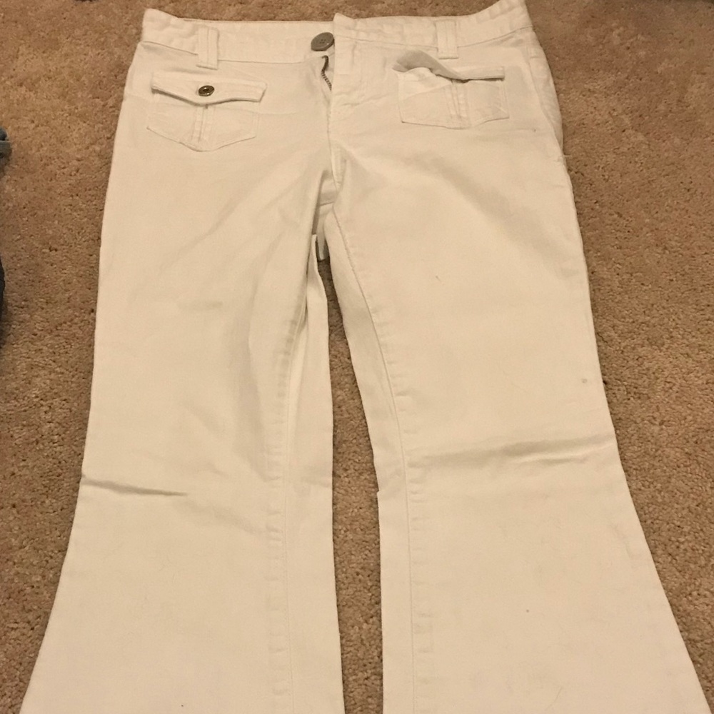 White jeans flare boot Armani exchange