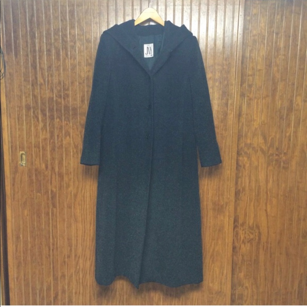 Long wool coat dark green