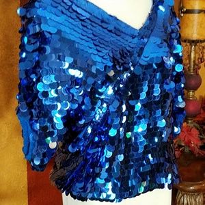 ARGENTI ROYAL BLUE SEQUIN TOP - LARGE