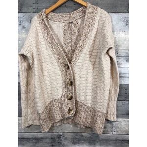 Free People chunky knit  tan cardigan