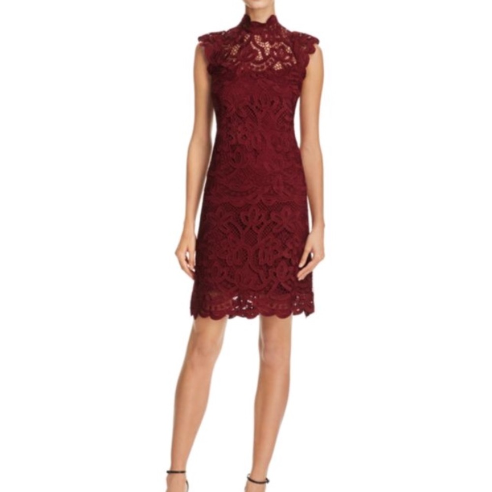 Deep red lace dress. Worn once !!! Brand new !