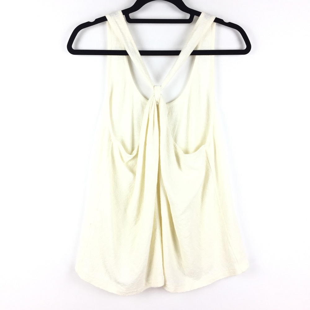 Madewell Racerback Knotted Back Tank Ivory L - Picture 2 of 4