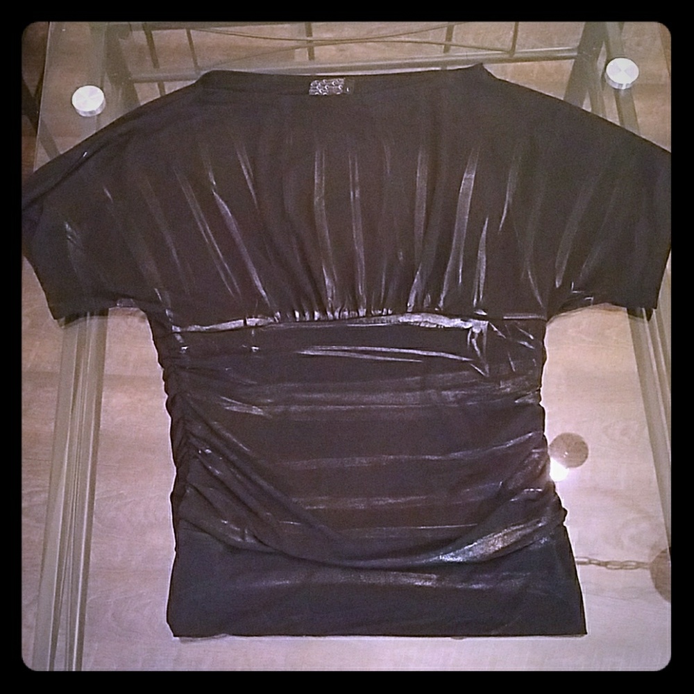 Sexy black shirt with silver stripes from Dillards