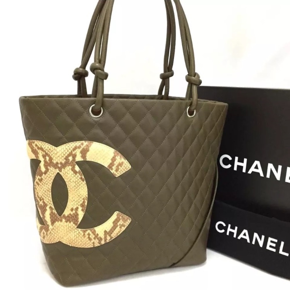 Chanel Cambon Python Lambskin Tote