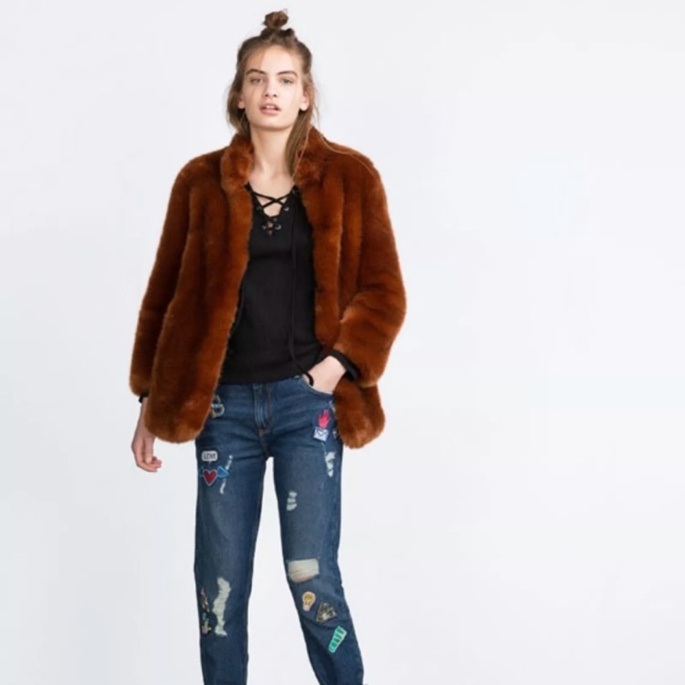 🎊24 hour Price drop🎊New Zara fur coat