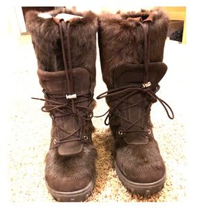 leather and fur, Italian made water and snow proof