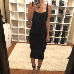 Curve hugging stretch midi dress