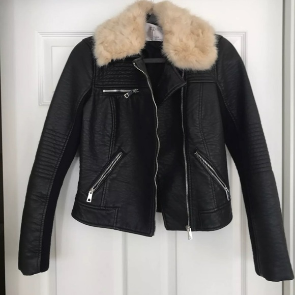 🎊24 hour price drop🎊Zara fur leather jacket - Picture 1 of 4