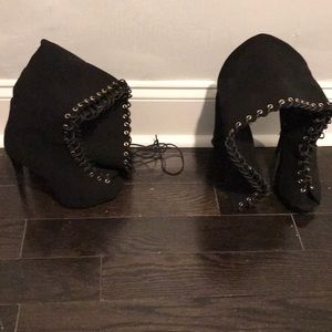 Black over the knee lace up boots