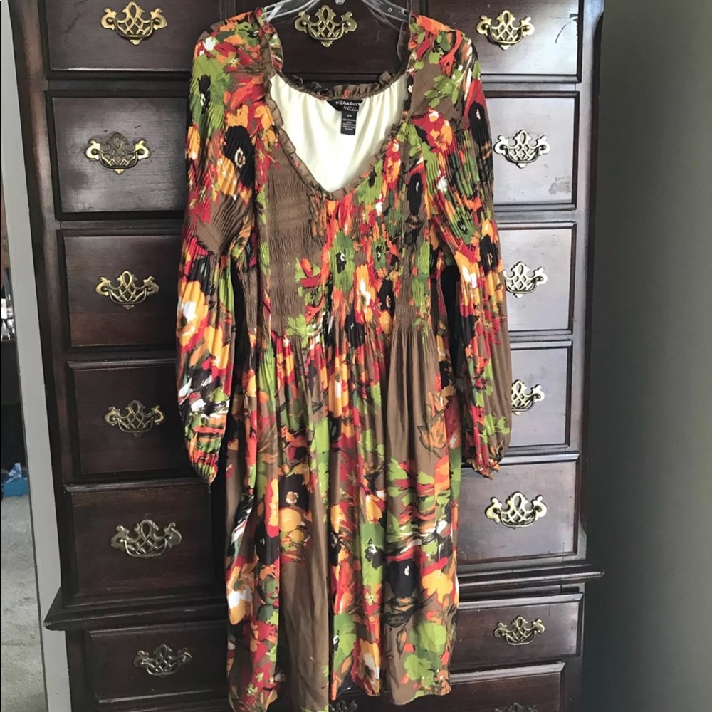 Signature By Robby Bee Floral Long Sleeve Dress 16