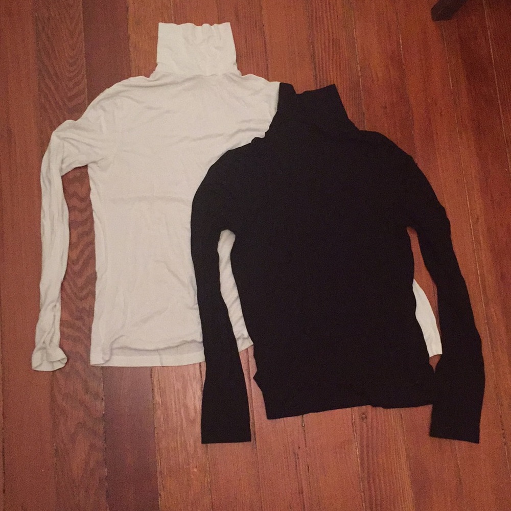 Pair of ASOS turtlenecks black and white size 6