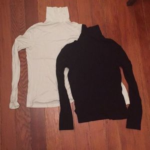 Pair of ASOS turtlenecks black and white size 6
