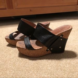 Modern Vintage black and cork wedge sandals