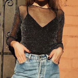 Shimmer Mesh Top