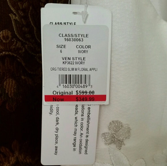 Galina Strapless Organza Trumpet Size 6 KP3622 nwt - Picture 7 of 8