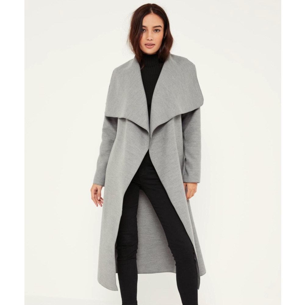 Missguided Grey oversized waterfall duster Coat