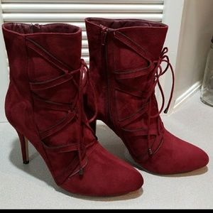 Maroon burgandy wine color boots