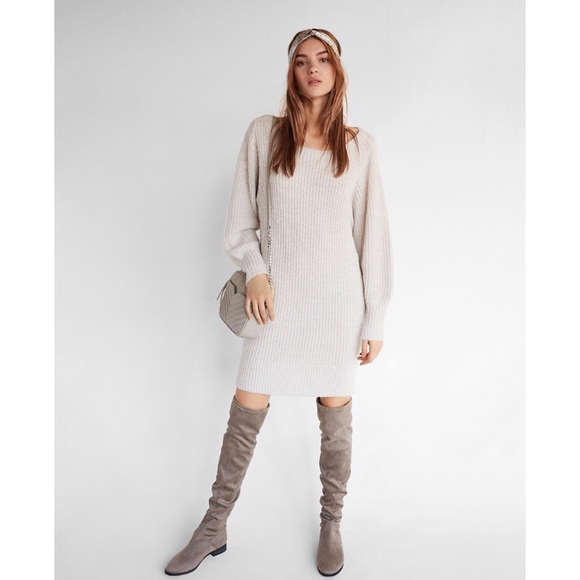 balloon sleeve sweater dress